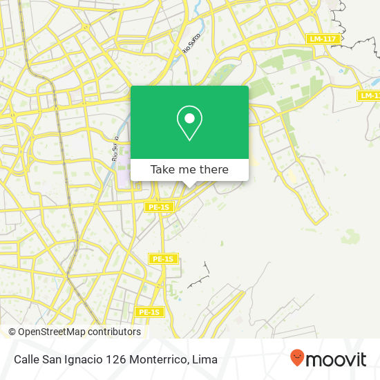 Calle San Ignacio 126 Monterrico map