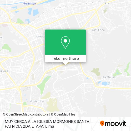 MUY CERCA A LA IGLESIA MORMONES   SANTA PATRICIA 2DA ETAPA map