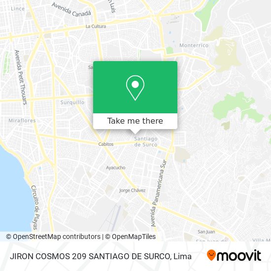 JIRON COSMOS 209 SANTIAGO DE SURCO map