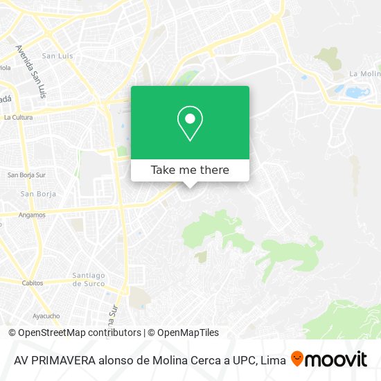 AV  PRIMAVERA  alonso de Molina  Cerca a UPC map