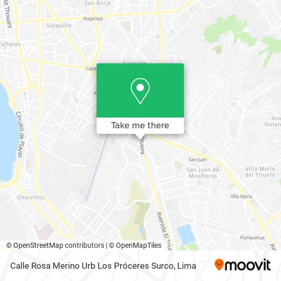 Mapa de Calle Rosa Merino   Urb  Los Próceres   Surco