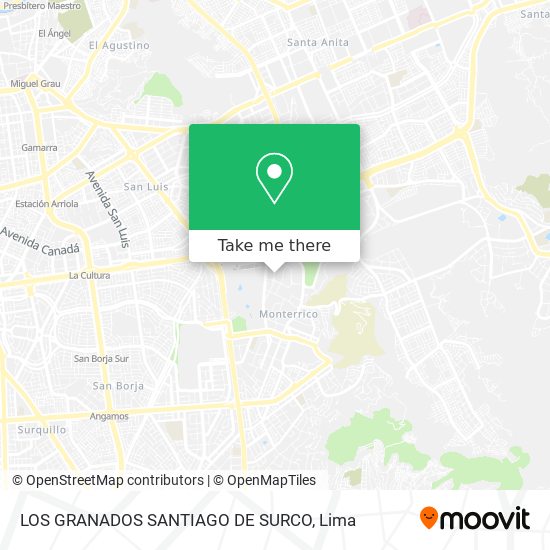 LOS GRANADOS   SANTIAGO DE SURCO map