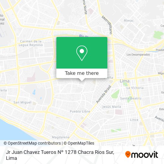 Mapa de Jr  Juan Chavez Tueros Nº 1278 Chacra Rios Sur