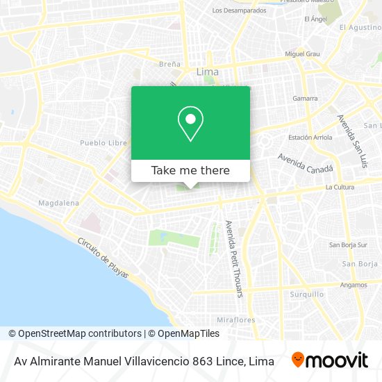 Av  Almirante Manuel Villavicencio 863  Lince map