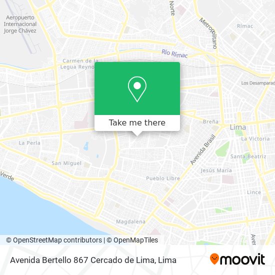 Avenida Bertello 867 Cercado de Lima map