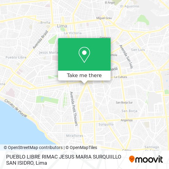 PUEBLO LIBRE  RIMAC  JESUS MARIA  SURQUIILLO  SAN ISIDRO map