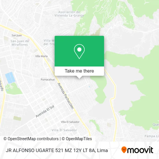 Mapa de JR ALFONSO UGARTE 521 MZ 12Y LT 8A