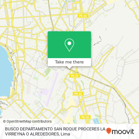 BUSCO DEPARTAMENTO SAN ROQUE   PROCERES  LA VIRREYNA O ALREDEDORES map