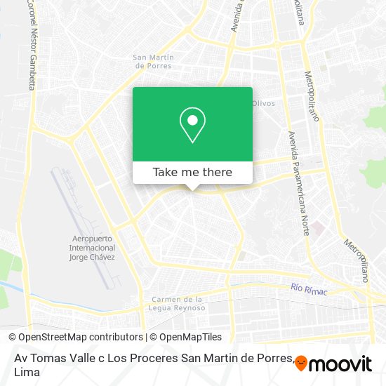 Av  Tomas Valle c Los Proceres  San Martin de Porres map