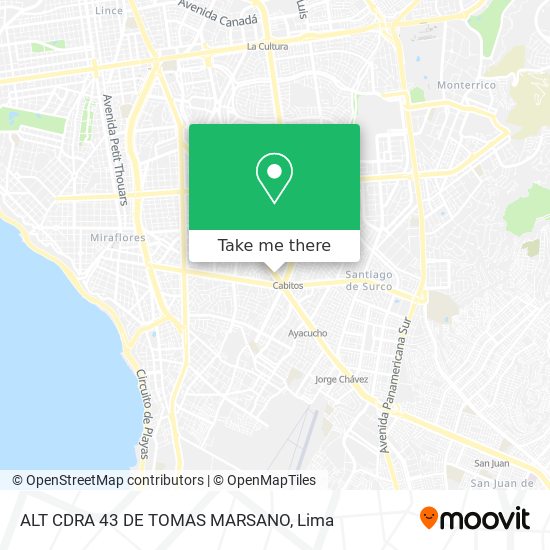 ALT  CDRA 43  DE TOMAS MARSANO map