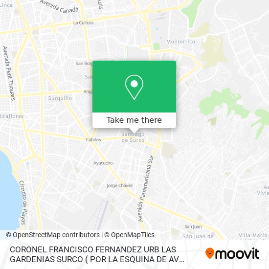 CORONEL FRANCISCO FERNANDEZ  URB  LAS GARDENIAS SURCO map