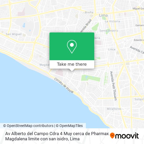 Av  Alberto del Campo Cdra 4  Muy cerca de Pharmax  Magdalena limite con san isidro map