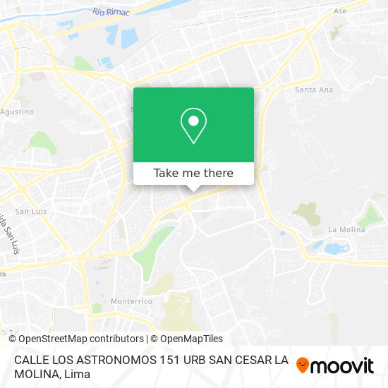 CALLE LOS ASTRONOMOS 151  URB SAN CESAR LA MOLINA map