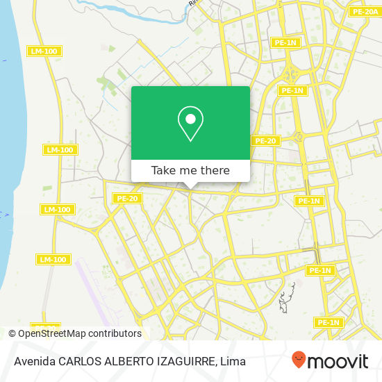 Mapa de Avenida CARLOS ALBERTO IZAGUIRRE