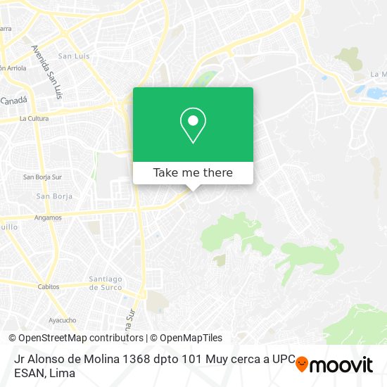 Jr  Alonso de Molina 1368 dpto 101  Muy cerca a UPC  ESAN map