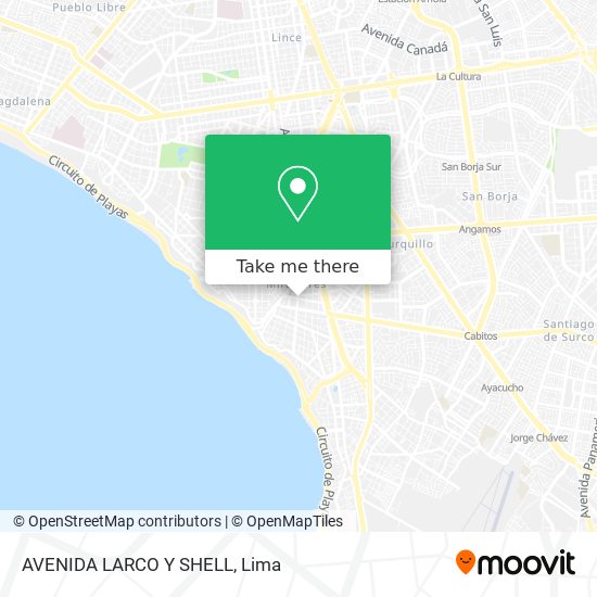 AVENIDA LARCO Y SHELL map