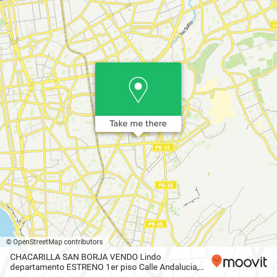 CHACARILLA   SAN BORJA  VENDO Lindo departamento ESTRENO 1er  piso  Calle Andalucia map