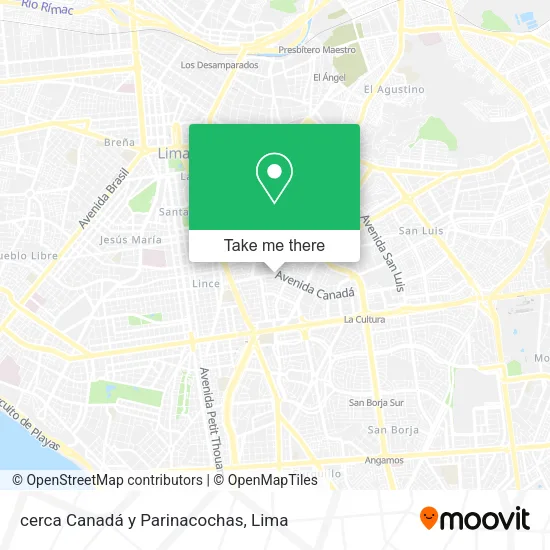 Mapa de cerca Canadá y Parinacochas