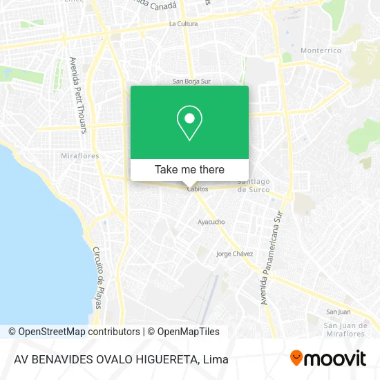 AV BENAVIDES OVALO HIGUERETA map