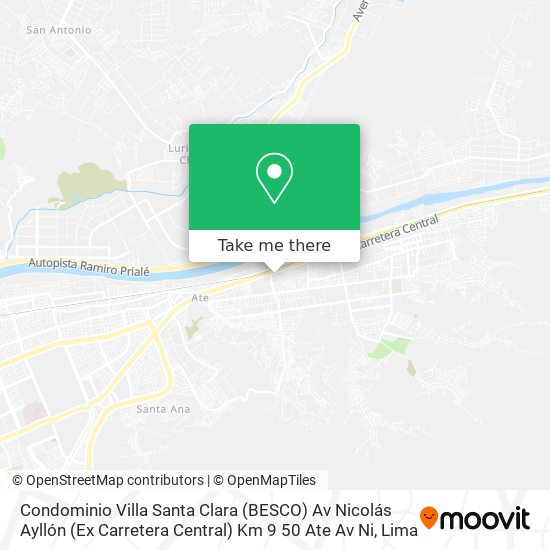 Condominio Villa Santa Clara (BESCO)  Av  Nicolás Ayllón (Ex Carretera Central) Km  9 50 Ate Av  Ni map