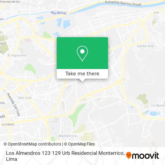Los Almendros 123 129  Urb  Residencial Monterrico map