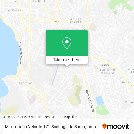 Mapa de Maximiliano Velarde 171  Santiago de Surco