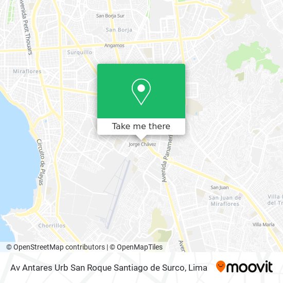 Mapa de Av  Antares  Urb  San Roque  Santiago de Surco