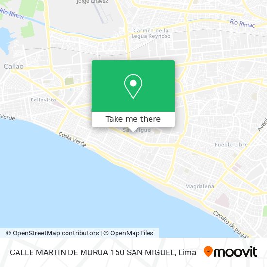 CALLE MARTIN DE MURUA 150  SAN MIGUEL map
