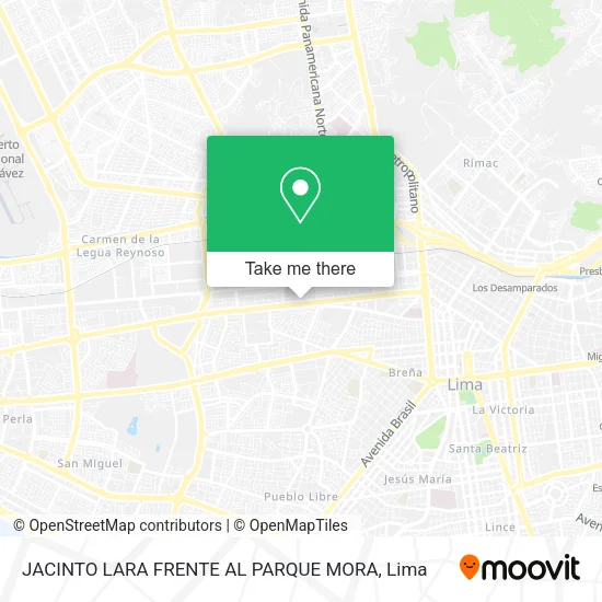 Mapa de JACINTO LARA FRENTE AL PARQUE MORA