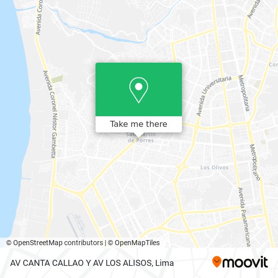 Mapa de AV  CANTA CALLAO Y AV LOS ALISOS