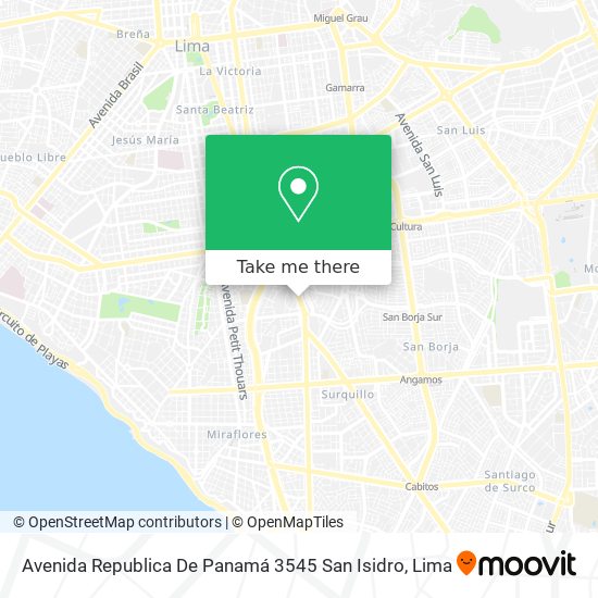 Avenida Republica De Panamá 3545  San Isidro map