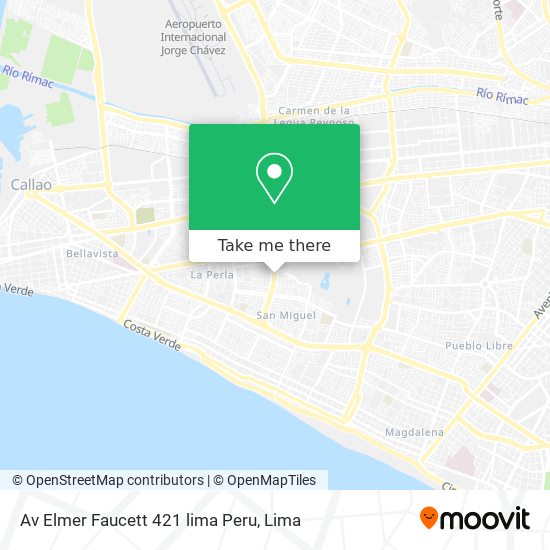 Mapa de Av  Elmer Faucett 421 lima Peru