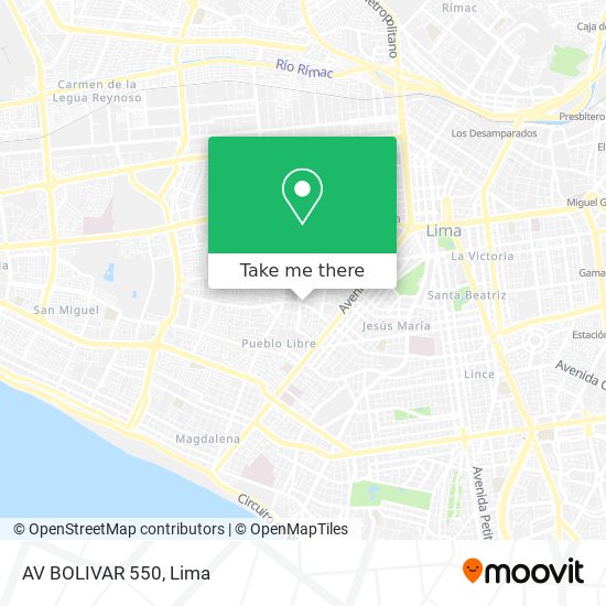 Mapa de AV BOLIVAR 550