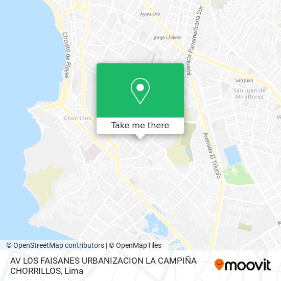 Mapa de AV LOS FAISANES URBANIZACION LA CAMPIÑA CHORRILLOS
