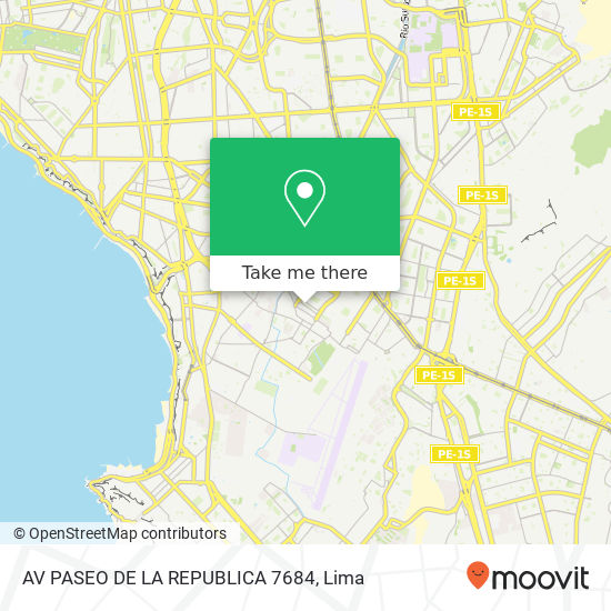 Mapa de AV  PASEO DE LA REPUBLICA 7684