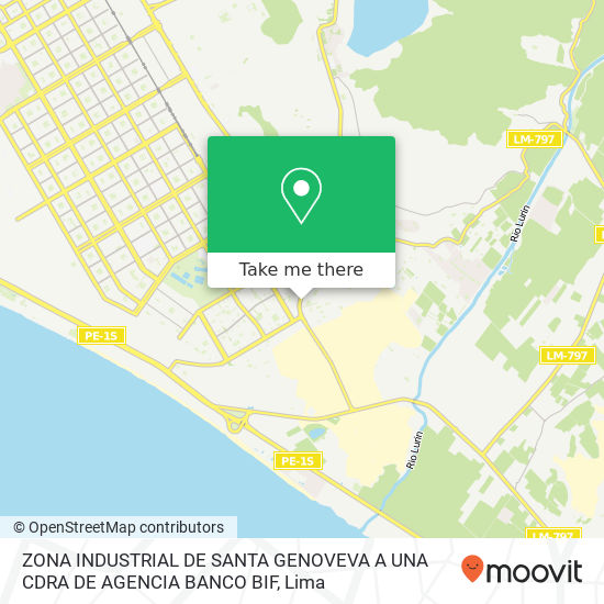 ZONA INDUSTRIAL DE SANTA GENOVEVA A UNA CDRA DE AGENCIA BANCO BIF map
