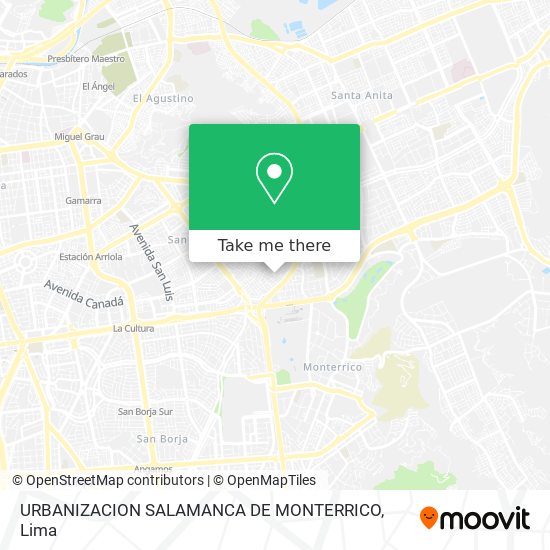 URBANIZACION SALAMANCA DE MONTERRICO map
