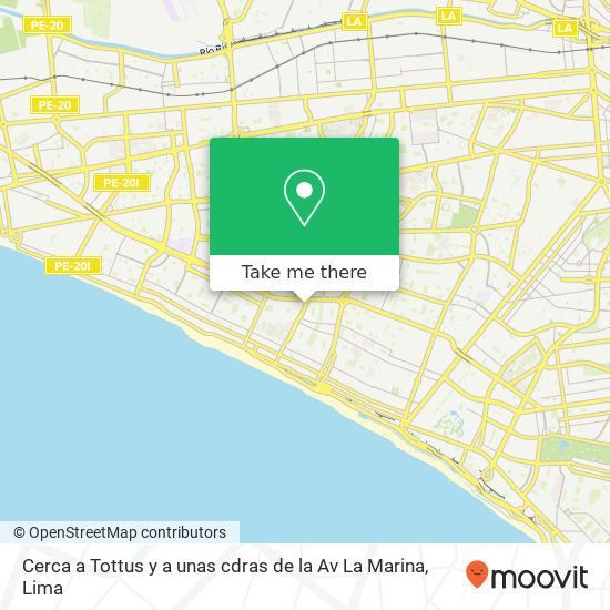 Cerca a Tottus y a unas cdras  de la Av  La Marina map