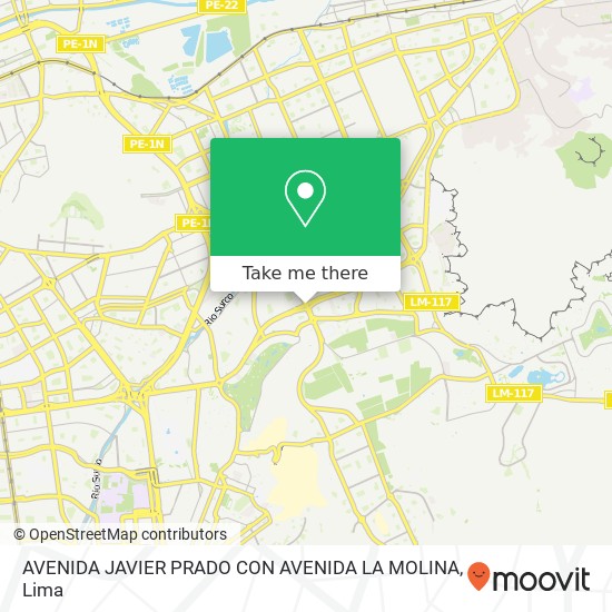 AVENIDA JAVIER PRADO CON AVENIDA LA MOLINA map