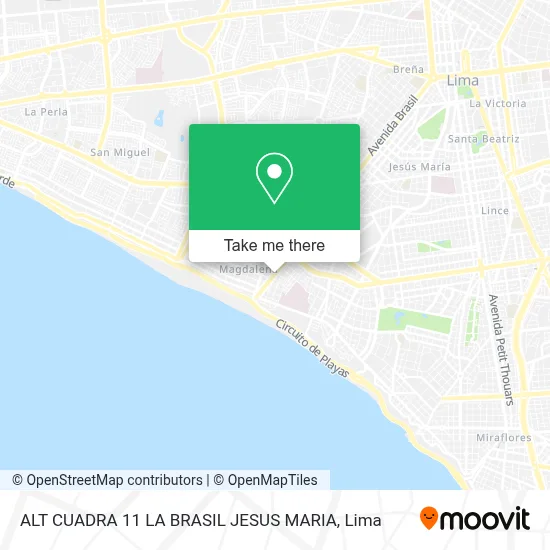 ALT   CUADRA 11 LA BRASIL    JESUS MARIA map