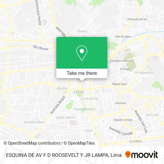 Mapa de ESQUINA DE AV  F D  ROOSEVELT Y JR  LAMPA