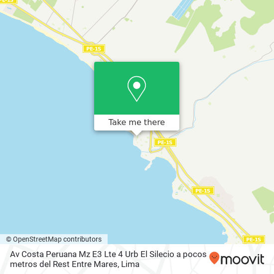 Av  Costa Peruana Mz  E3 Lte 4 Urb  El Silecio  a pocos metros del Rest  Entre Mares map