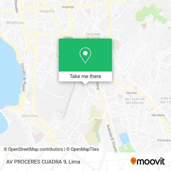 Mapa de AV PROCERES CUADRA 9