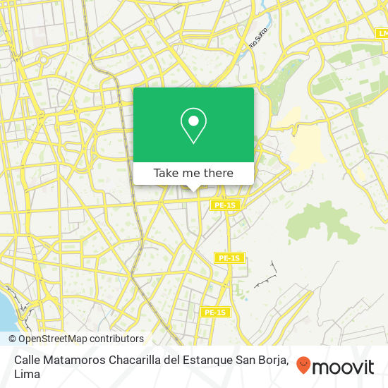 Calle Matamoros  Chacarilla del Estanque  San Borja map