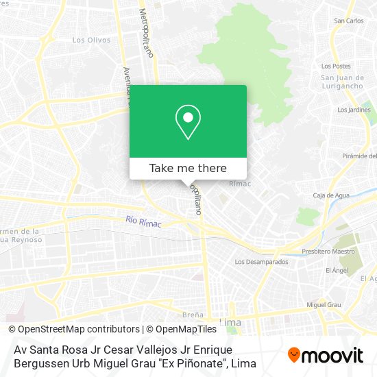 Mapa de Av  Santa Rosa   Jr Cesar Vallejos   Jr  Enrique Bergussen  Urb  Miguel Grau "Ex Piñonate"