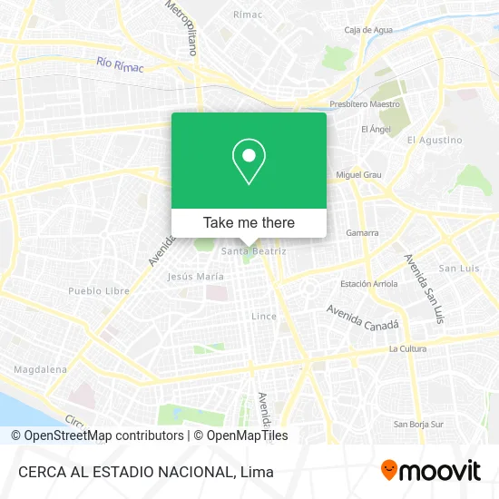 CERCA AL ESTADIO NACIONAL map
