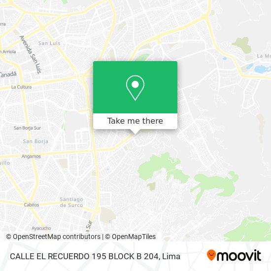 Mapa de CALLE EL  RECUERDO 195  BLOCK B 204