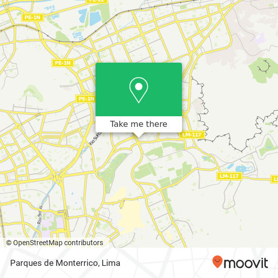 Parques de Monterrico map
