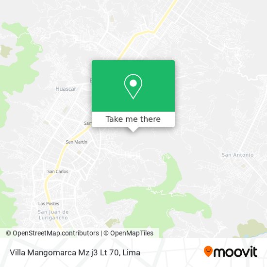 Mapa de Villa Mangomarca Mz j3 Lt 70