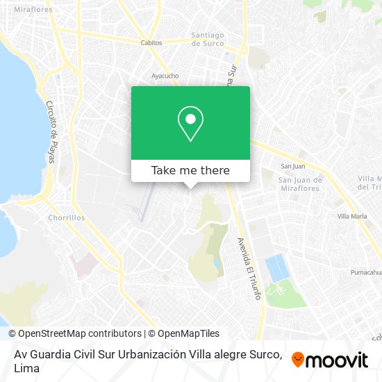 Mapa de Av  Guardia Civil Sur  Urbanización Villa alegre  Surco